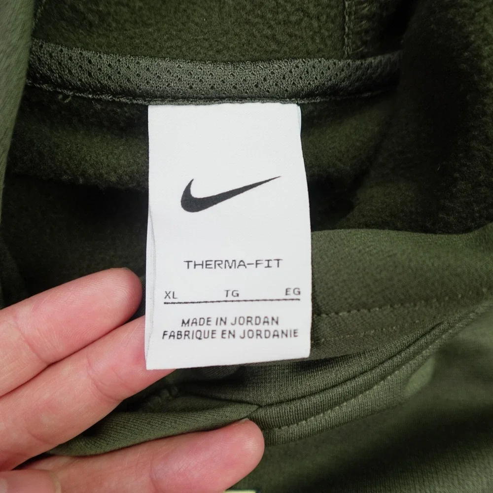 Nike Hoodie Boys XL Green Therma-FIT Pullover Active Graphic Fleece